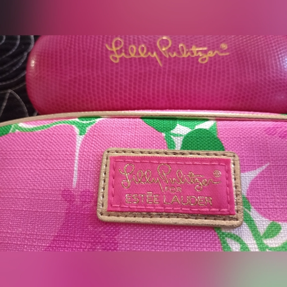 Lilly Pulitzer Pink Floral Cosmetics Bag and Pink Lily Pulitzer Eye Wear Case - Picture 8 of 15